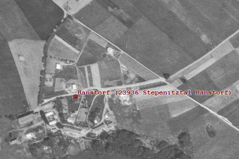 Luftbildaufnahme von 1955
Eine Weidenallee und ein kleiner Bach begleiten den Weg